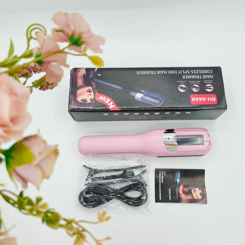 Product Introduction of Cordless Split End Hair Trimmer, 1 Set 2-in-1 Multifunctional Automatic Hair Clipper with Clip & Cleaning Brush & Charging Cable, Hair Cutter for Men & Women, Split End Trimmer 15