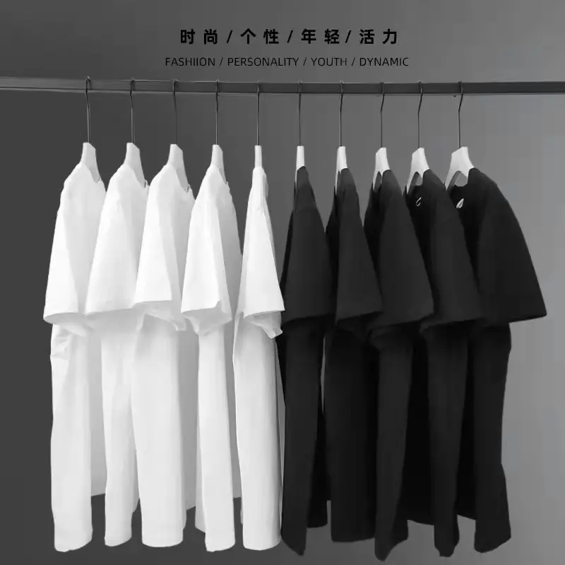 180g 50% Cotton Short Sleeve T-Shirt Unisex Solid Color Crew Neck Cotton Base Shirt Half Sleeve T-Shirt Bulk Customization