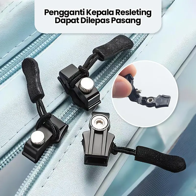 COD Setelan Reparasi ritsleting bagasi, mantel, pakaian, sepatu, dan sepatu bot yang dapat dilepas, kepala ritsleting kunci rantai bit pengganti bebas alat rumah tangga Additional Accessories jaket tali 1