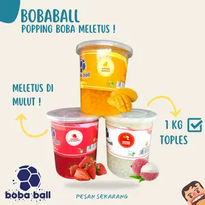 Bobaball Popping Boba / Popping Boba Meletus Kemasan Toples 1 Kg