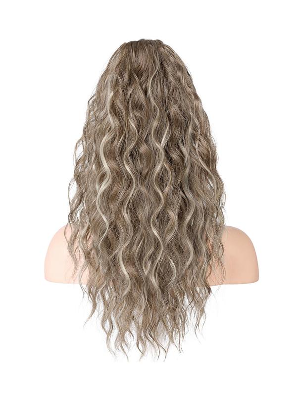 18 Inch Long Curly Wavy Blonde Ponytail Extension, Gorgeous Fluffy Synthetic Ponytail Extension, Synthetic Claw Clip in Ponytail Hairpiece for Party & Daily Use, Hair Extensions 6