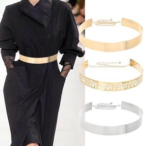 Fashionable and American Trendy Women's Metal Sheet Waistband  Mirror Waist Chain 3.5cm and 2.0cm