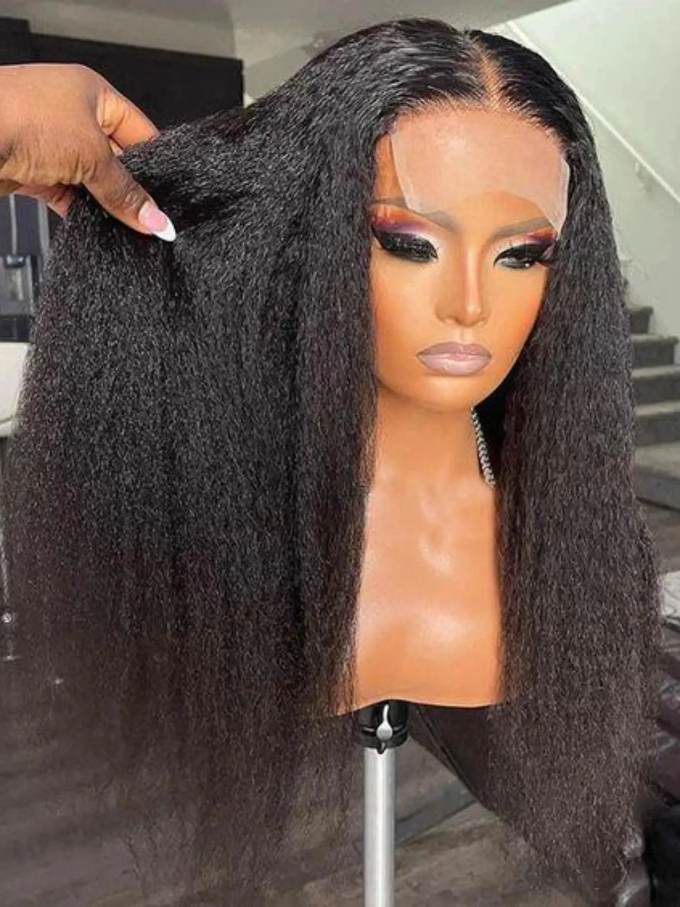 32 Inch Long Yaki Straight Lace Front Wigs for Women, Gorgeous Fluffy Wigs without Bangs, Heat Resistant Synthetic Wigs for Cosplay & Costume Party, Daily Use Uk Girls Wigs, As Valentine's Day Gift