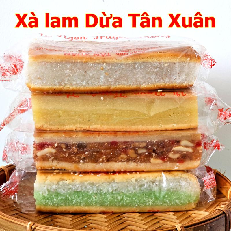 Bánh Xà Lam Dừa Tân Xuân 1 thanh 200g đủ vị - Bánh in Tân Xuân Food Cake