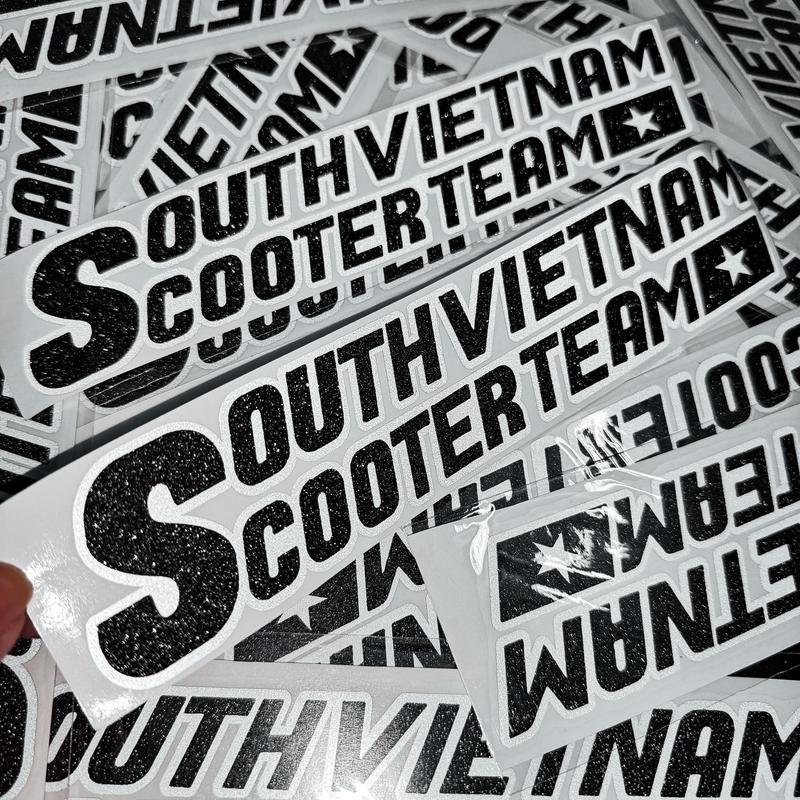 1 Tem dán xe máy sticker phản quang ghép kim tuyến hột cực đẹp Decal