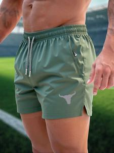 Bermudas de natación para hombre con bolsillos laterales con cremallera, adecuadas para la playa y gimnasio. Hechos de poliéster ligero, ideales para nadar y correr. Pantalones cortos informales sin elasticidad.