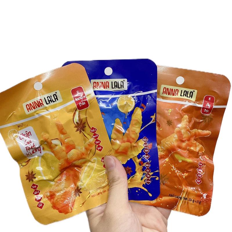 Combo 10,20,30,40,50,60 chân gà rút xương Anna Lala mix 3 mầu không cay, cay dịu, chua cay (date mới )Ăn Vặt