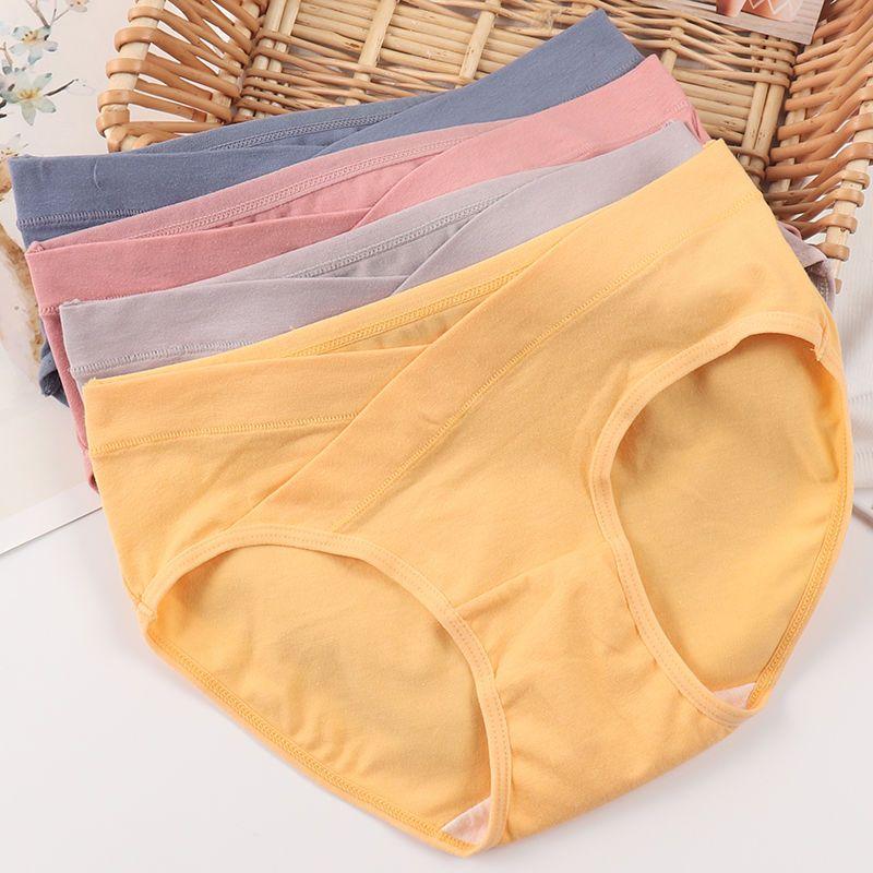 Pregnant Women's Underpants Low Waist Belly Support Pure Cotton Autumn and Winter Thin Middle and Late Pregnancy plus Size Postpartum Confinement Loose Pants 1