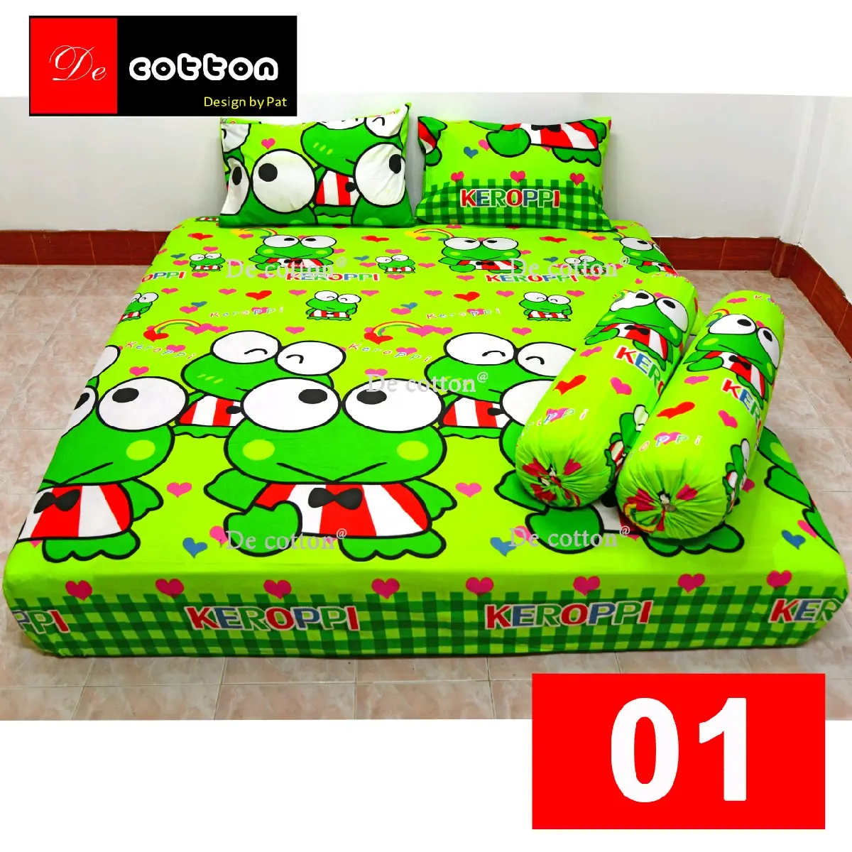 ผ้าปูที่นอน แบบชุด 5 ชิ้น (ผ้าปูที่นอน1ผืน+ปลอกหมอนหนุน2ใบ+ปลอกหมอนข้าง2ใบ)