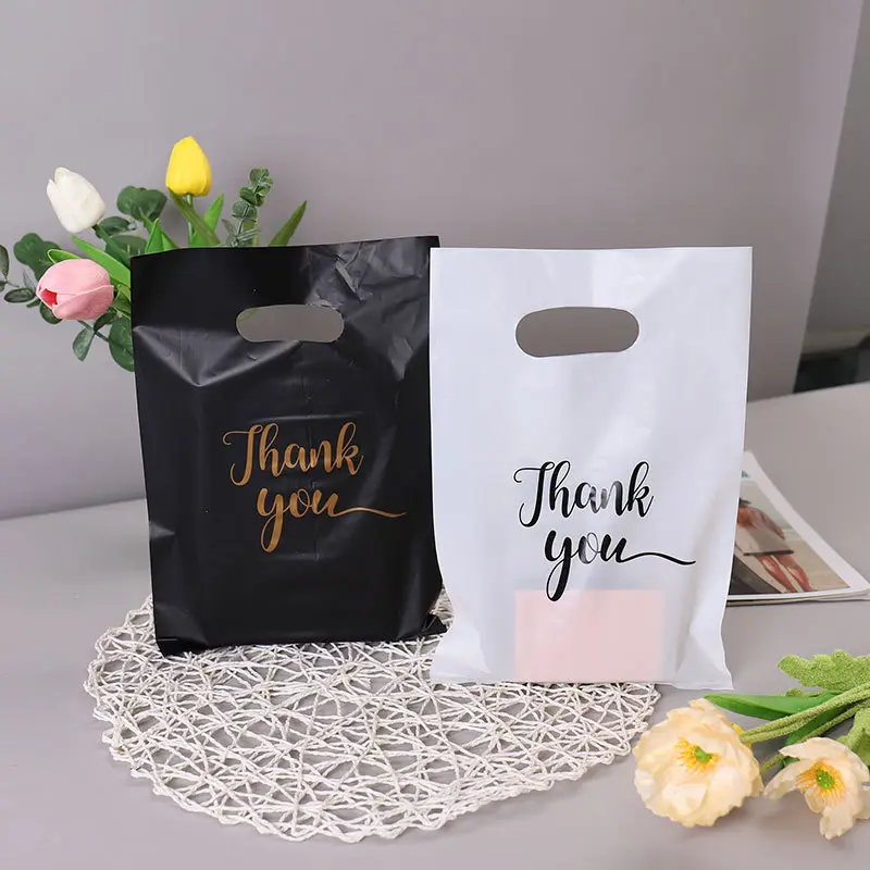 Beg Hadiah Plastik Terima Kasih Mini, Set 10Pcs, Boleh Digunakan Semula, Sesuai untuk Majlis Keraian, Hari Lahir, Kesyukuran, Hadiah Krismas, Beg Hadiah Plastik