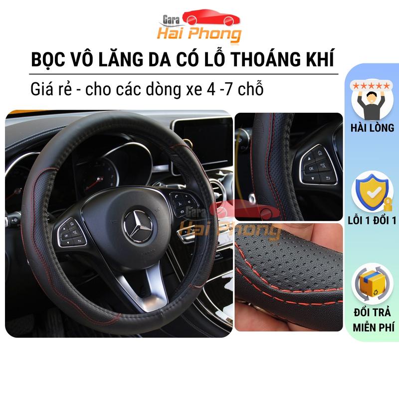 Bọc vô lăng da, có lỗ thoáng khí size 38cm phù hợp các dòng xe ô tô