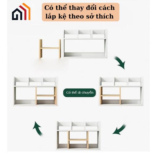 Product Introduction of Kệ sách để bàn làm việc, bàn học TÂM AN giá đựng sách gỗ giá tài liệu, để đồ decor trang trí gỗ MDF - Dài 60cm x Cao 50cm x Rộng 18cm 32