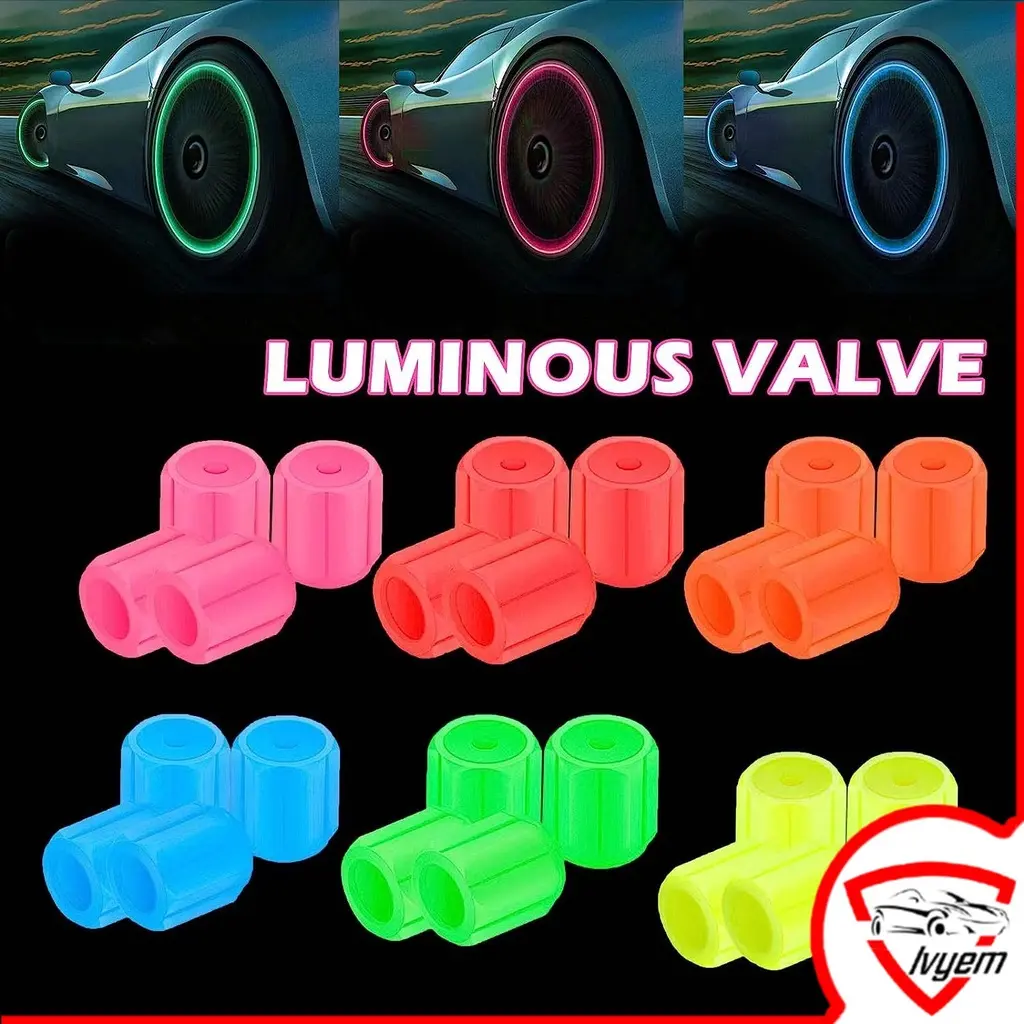 Car Tire Valve Cap Luminous Car Electric Vehicle Motorcycle Air Valve Cap Universal Skull Head Valve Core Cover