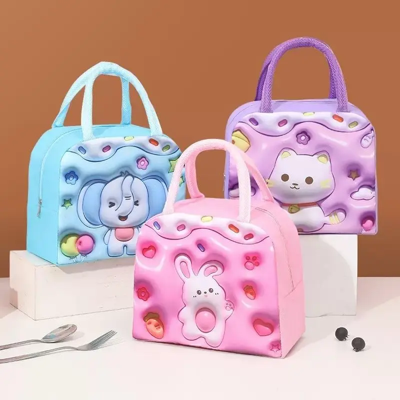 KS Tas Bekal Anak Karakter 3D Tas Penyimpanan Kotak Makan Tahan Panas Tas Bekal Lunch Bag LB06