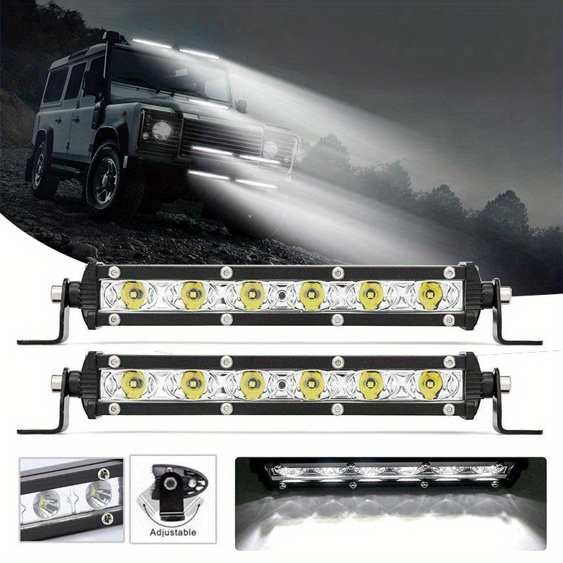 Thanh đèn 6LED, 7 inch, siêu mỏng, một hàng, đèn trắng, thích hợp cho ô tô, SUV, thuyền, xe máy 4