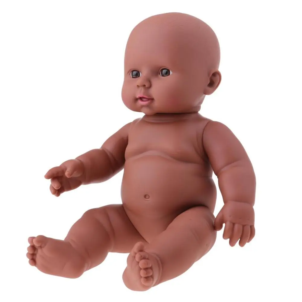 Black 30cm Newborn baby Girl Doll Kids Sleeping/Bath Play