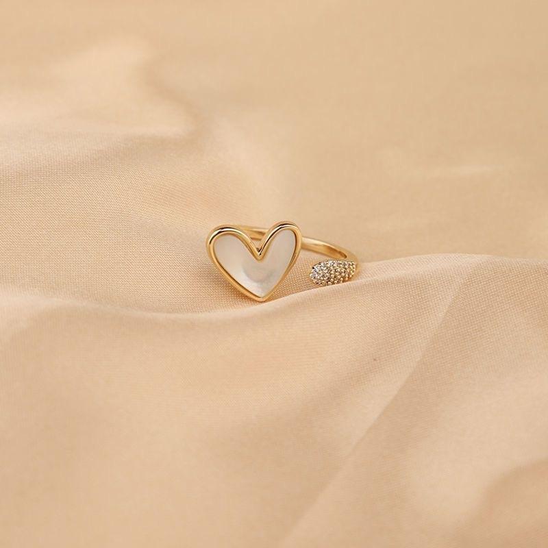 Product Introduction of 2024 New Japanese and Korean Ins Love Ring Female Tide, Niche Design Fashionable Light Luxury Individual Cold Wind Open Index Finger Ring 10