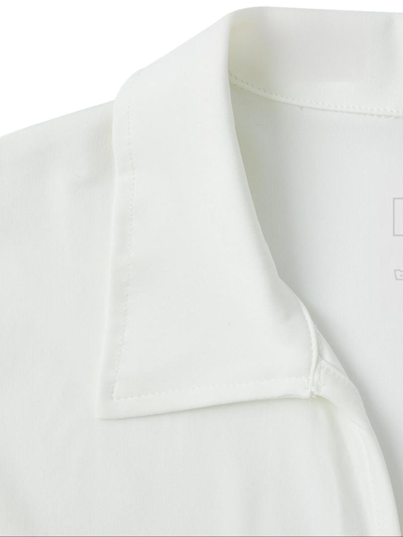 Product Introduction of Women's Solid Color Polo Shirt, Casual Short Sleeve Collared T-Shirt for Daily Wear, Ladies Clothes for All Seasons 8