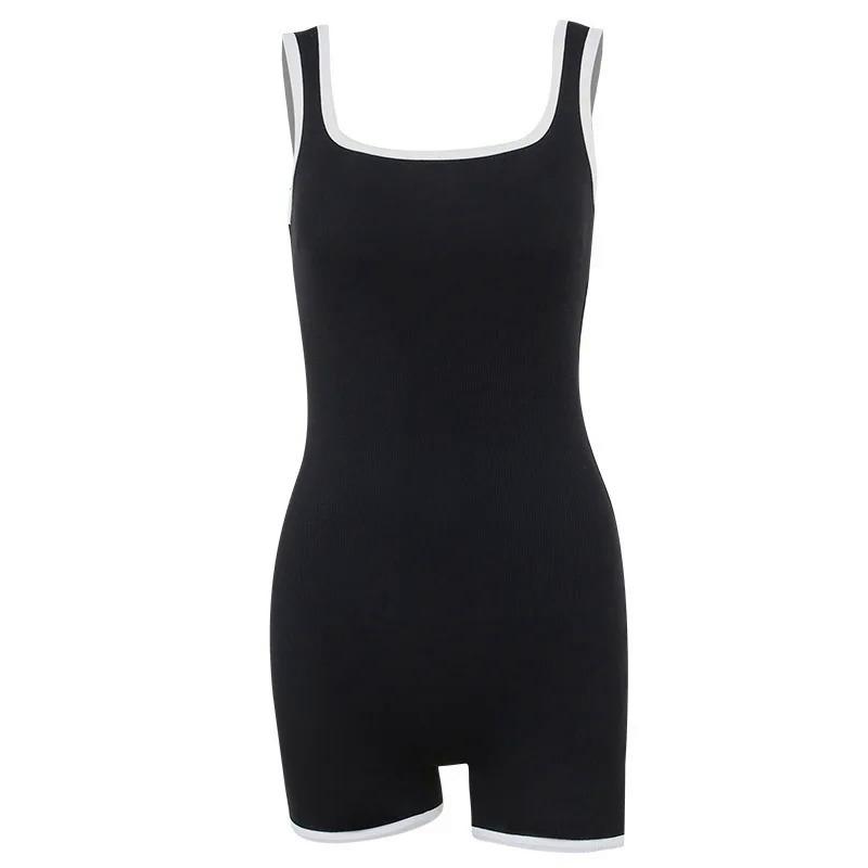 Product Introduction of Áo Jumpsuit Quần Thường Ngày Cho Nữ, Hàng Mới Về, Có Dây Đeo Và Viền Màu Tương Phản, Dáng Ôm, Thời Trang, Quần Đùi Áo Jumpsuit Quần Thường Ngày Quần Áo Tập Yoga Thể Thao 18