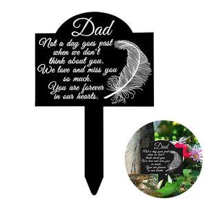 1 Piece Memorial Plaque Stake, Waterproof Acrylic Grave Marker For Cemetery, Grave Decoration