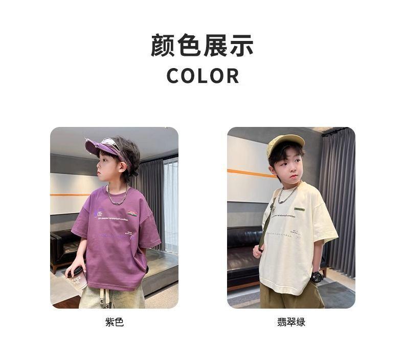 Product Introduction of Áo Thun Bé Trai, Chất Liệu Cotton, ngắn Tay, Thích Hợp Cho Mùa Hè 2024, Hàng Mới Về, Dành Cho Trẻ Em Trung Bình Và Lớn, Dáng Rộng Vừa Vặn, Phong Cách Thường Ngày Hợp Xu hướng Thiết Kế Ngầu Tay Lửng 6