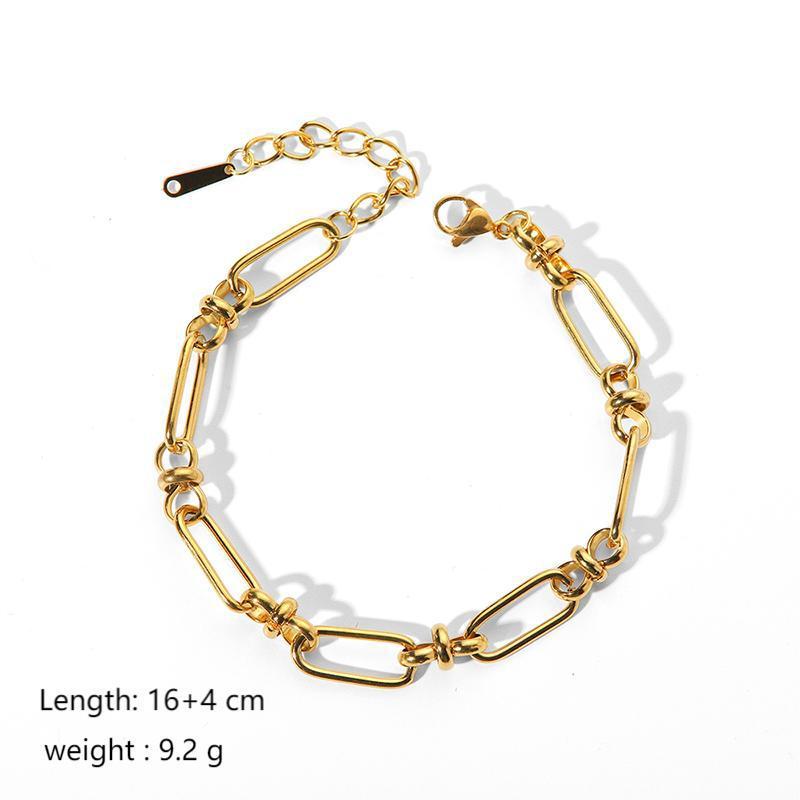 Unique Fashion Simple Bracelet Lightning Pearl Moon Cross Chain 18K Gold Stainless Steel Bracelet High-end Jewelry Really Good 0