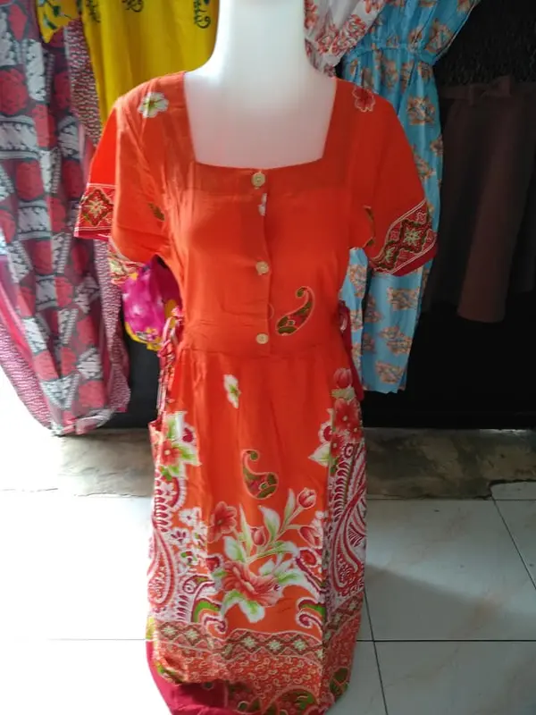 LIMITED ORANGE Home Dress (Daster ) Cantik Model Krah Kotak dan Busui 3