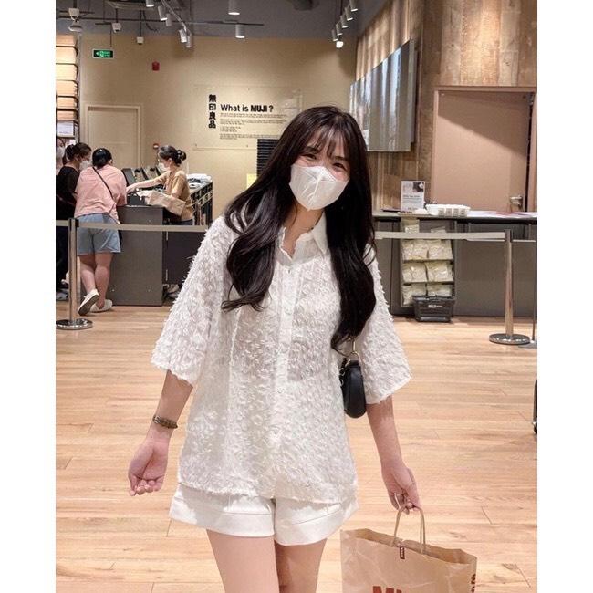 Áo sơ mi bigsize họa tiết lông vũ 3D cao cấp thiết kế ( Thời trang Vicky G - Anitagreen ) HN0223 4