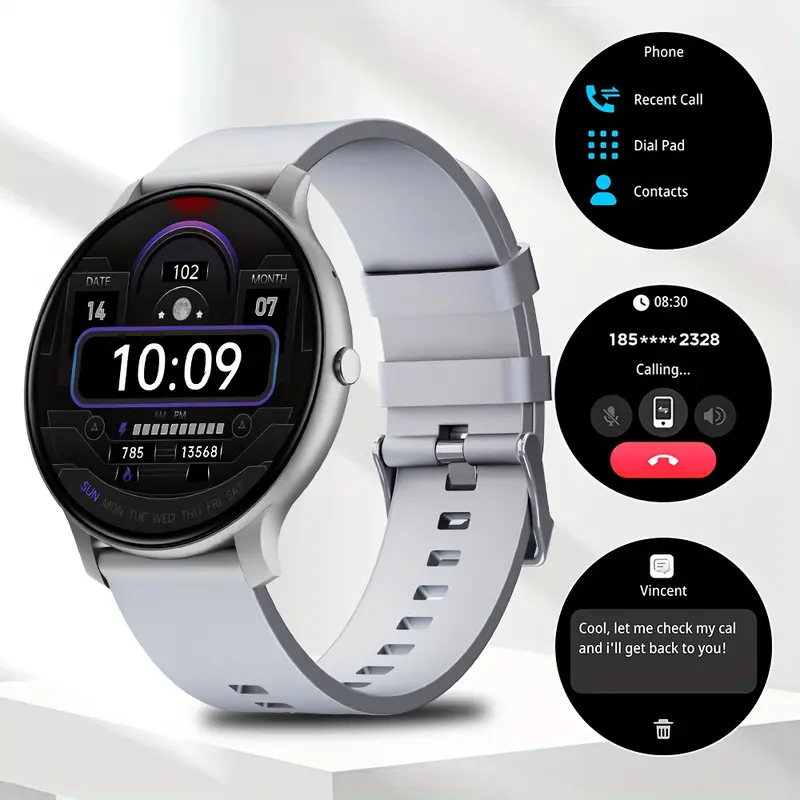 Laxsafty new smart watch for women, full touch screen sport fitness watch, 100 + sports mode, sleep monitoring, pedometer, distance, calories, wireless call smart watch for Android iPhone smartwatch 8