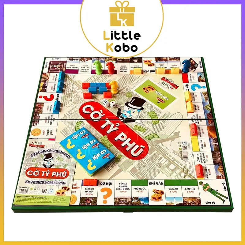 [Sa.to] Bộ Cờ Tỷ Phú Sa.to Size Lớn Trung Monopoly Cờ Tỉ Phú Đồ Chơi Trí Tuệ Giải Trí Xả Stress Xúc Xắc Toys 1