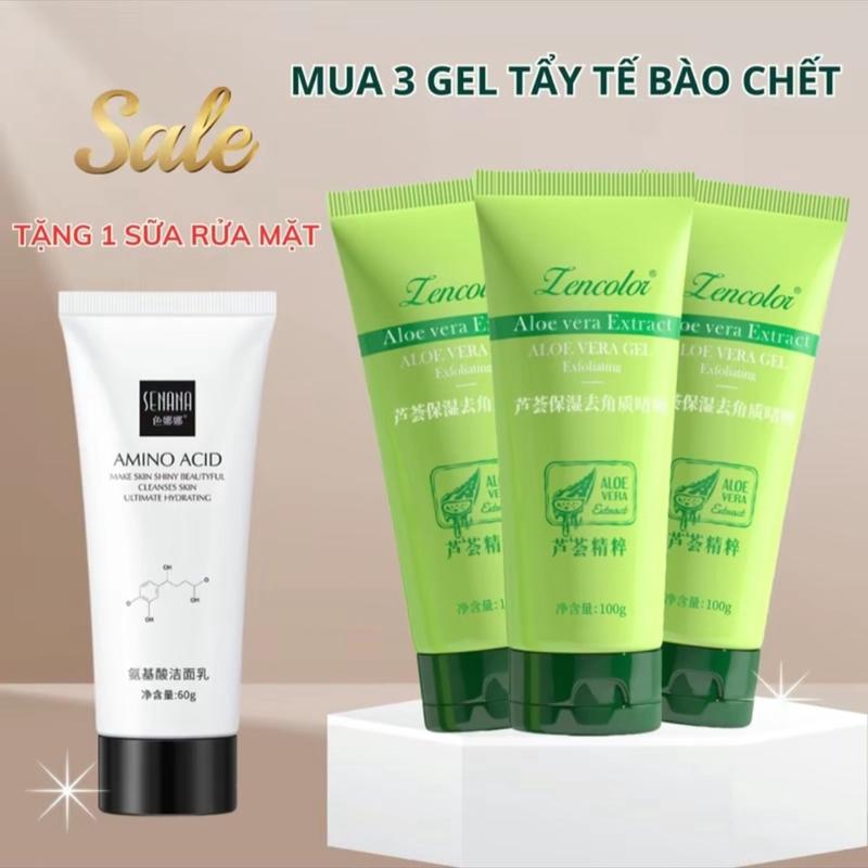 Mua 3 Tặng 1 Tuýp Tẩy Tế Bào Chết Nha Đam  Tặng Sữa Rửa Mặt Làm Đẹp Da Tấy Da Chết Nha Đam Skincare Peel Da Women Nữ Cho Bé Dưỡng Ẩm Da