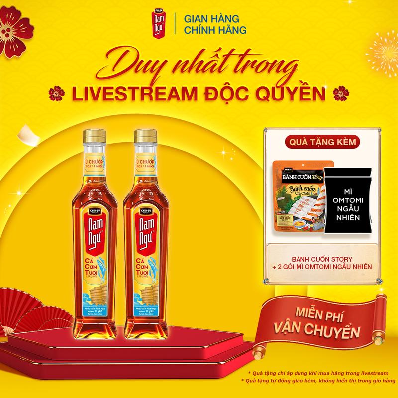 Combo 2 Nước mắm Nam Ngư Cá Cơm Tươi chai thủy tinh chai 500ml