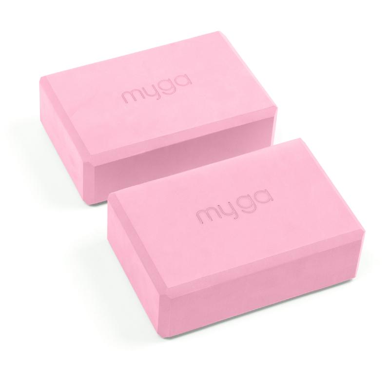 Myga Yoga Blocks - Pair of High Density Foam Bricks for Yoga, Pilates and Fitness to Support and Deepen Poses - Non Slip and Lightweight for Home, Gym & Studio - Choice of Colour 6