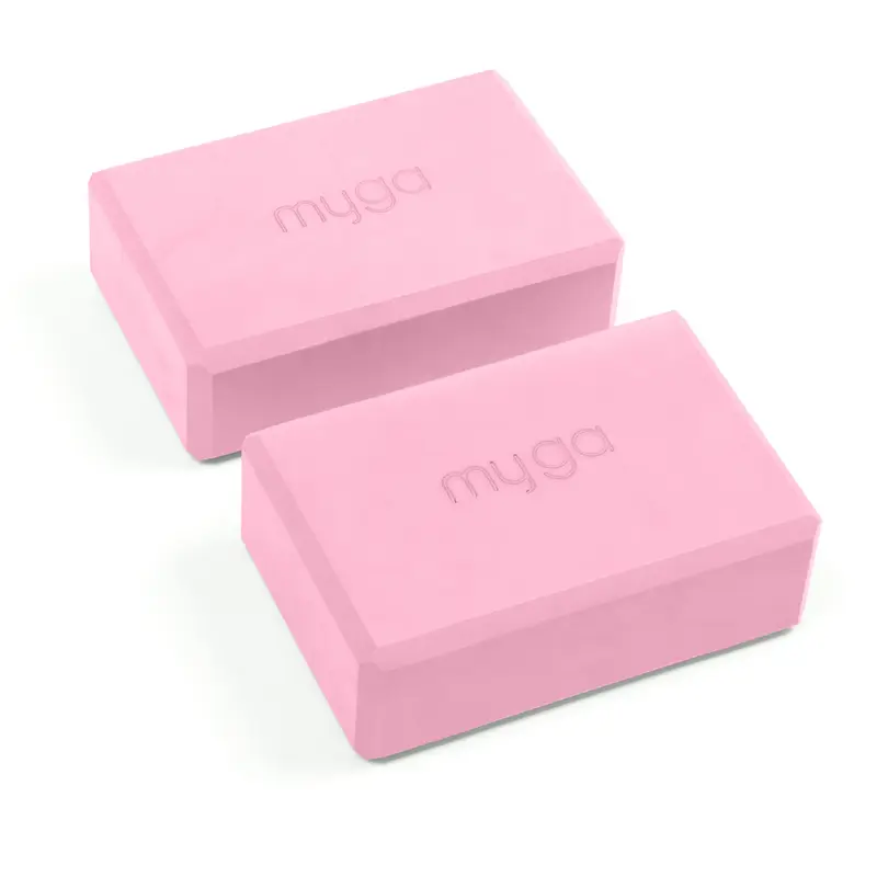 Myga Yoga Blocks - Pair of High Density Foam Bricks for Yoga, Pilates and Fitness to Support and Deepen Poses - Non Slip and Lightweight for Home, Gym & Studio - Choice of Colour 5