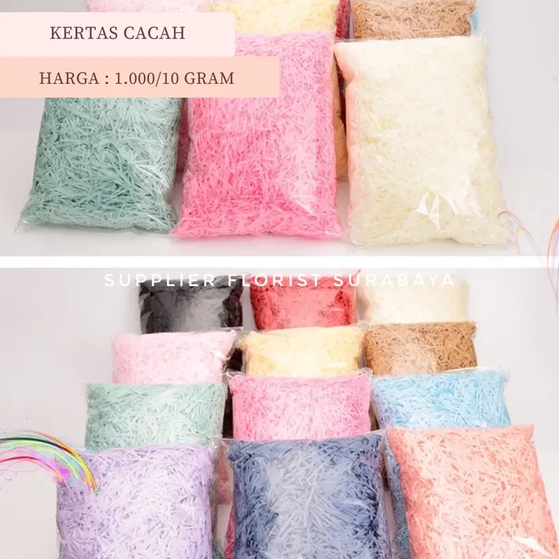 KERTAS CACAH KERTAS SERUT SHREDDED PAPER ISIAN HAMPER HAMPERS KERTAS SUWIR ISIAN FILLER GIFT BOX PARCEL KERTAS PACKING UNTUK BUAH BUAHAN SOUVENIR 5