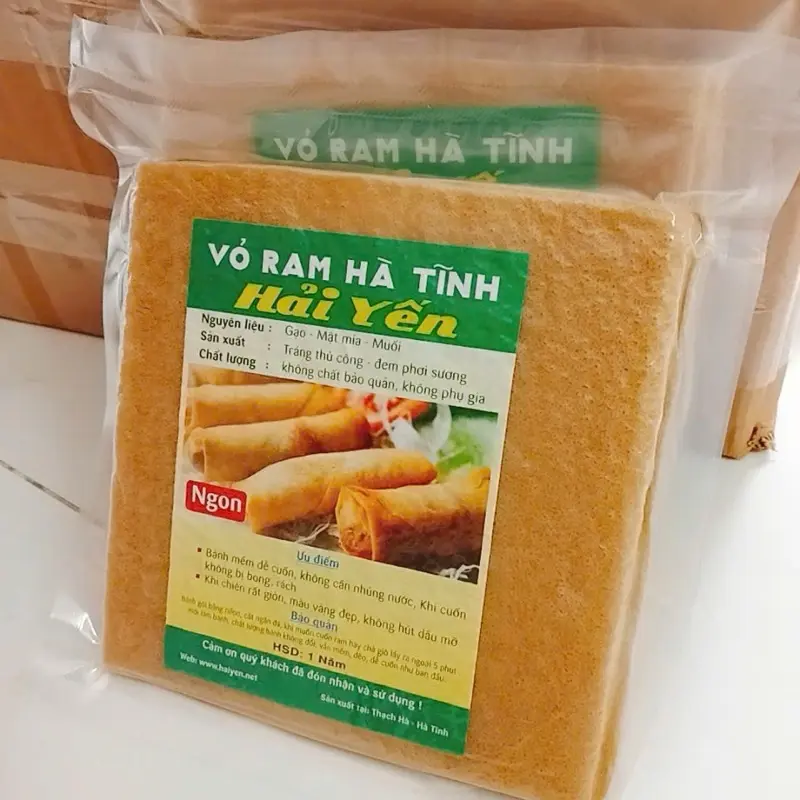 Combo 2 Gói Bánh Đa Nem Ram( loaị 500gr 1 gói) - Bánh Ram Hà Tĩnh, loại phơi sương đặc biệt ngon (hút chân không) làm từ gạo quê mật mía