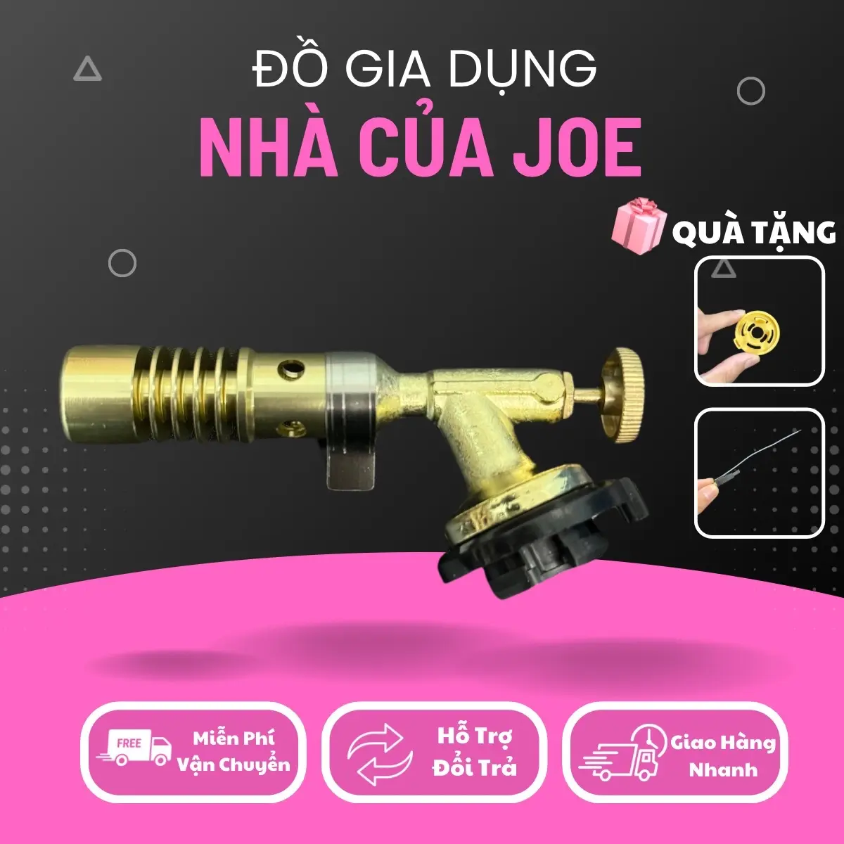 Khò ga 733, phải mồi, điều chỉnh bằng vòng chỉnh oxy, nhỏ gọn, dễ dàng sử dụng, tiện lợi