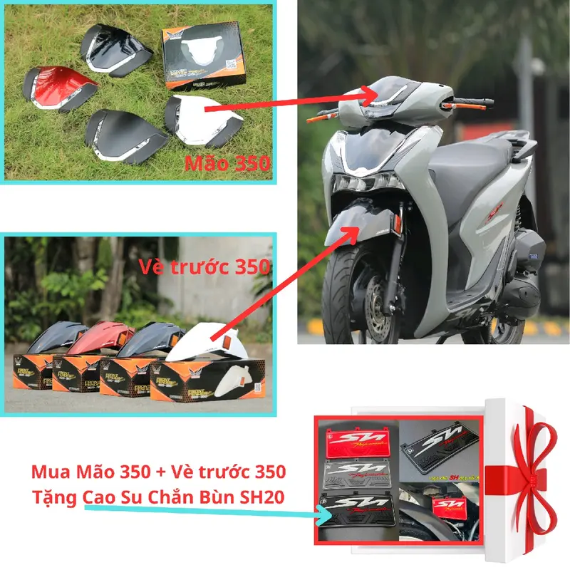 Chính hãng Motor Art Mão kiểu sh350i fit shvn đời sh20-24 nhựa ABS cao cấp. Phụ Kiện Phụ Tùng 8