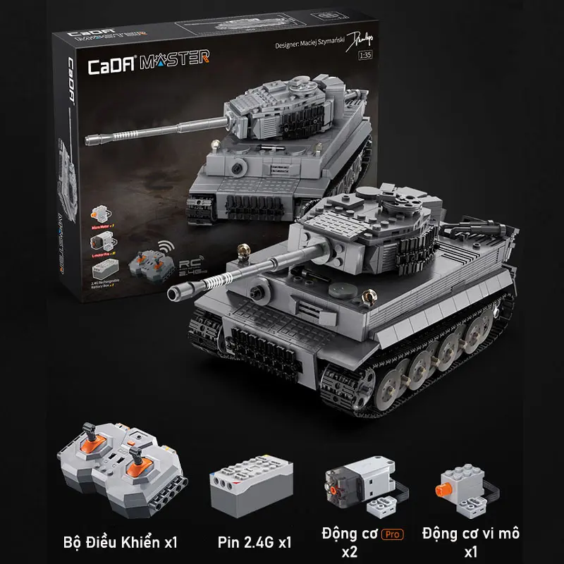 Đồ Chơi Lắp Ráp Technic Mô Hình Xe Tăng Chiến Đấu Điều Khiển Từ Xa RC Tiger Tank C61071 Với 925 Mảnh Ghép 0