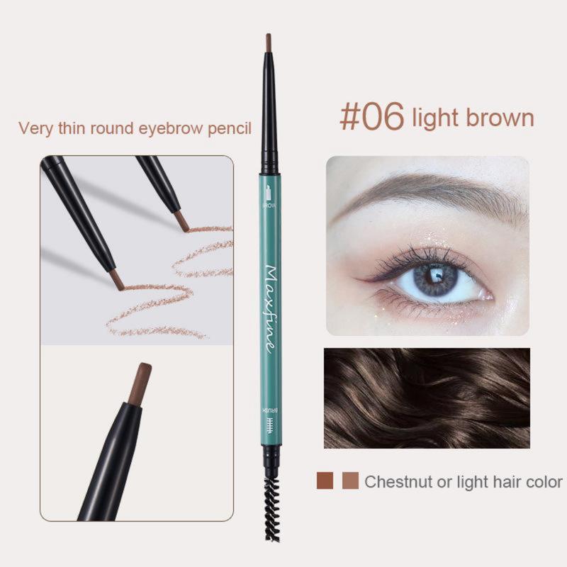 Product Introduction of Ultra-fine Round-headed Eyebrow Pencil Waterproof Sweatproof Double-headed Eyebrow Pencil Lasting No Smudging Eye Cosmetic 18