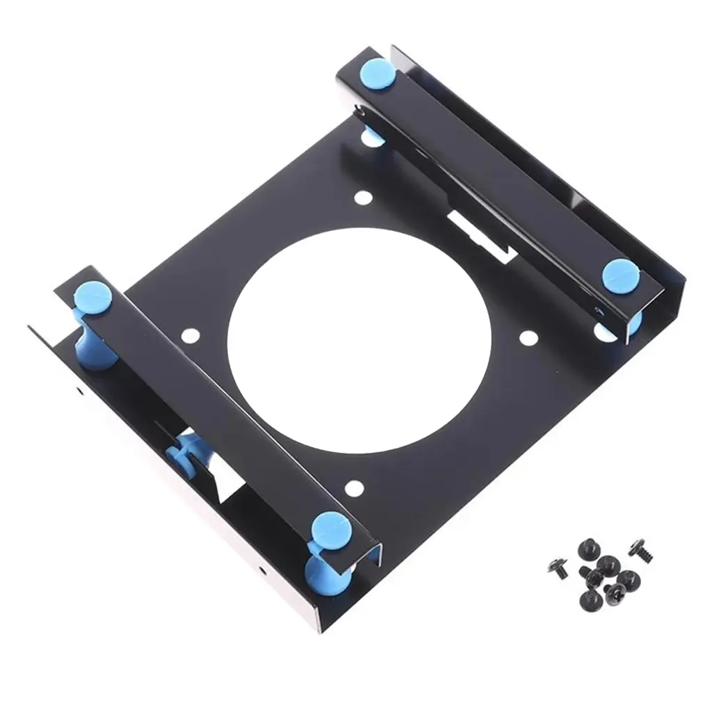 Black 3.5" to 5.25" Internal Hard Disk Drive Mounting Holder Adapter Metal Bracket Strong Hardness Front Bay Mounting