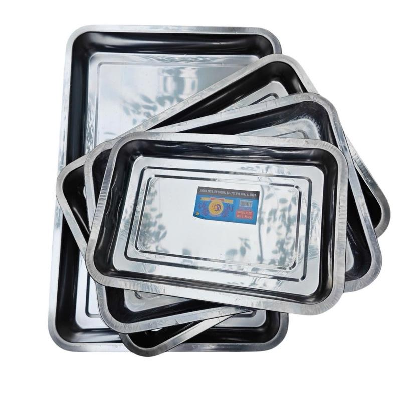 Bộ 4 Khay Inox Đựng Đồ  - Chất Liệu Inox Dày Dặn - Nhiều Kích Cỡ - Hàng Cao Cấp