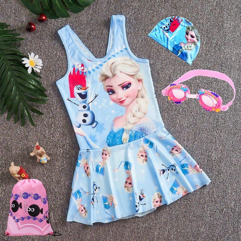 Girl's One-Piece Swimming Suit Summer New Medium and Large Children Swimming Princess Skirt Little Girl Baby Swimsuit 7