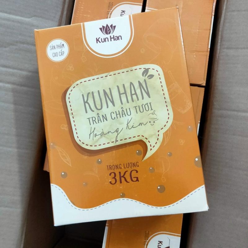 Trân châu tươi cao cấp KUN HAN Caramen- Hộp 3kg  Topping 1