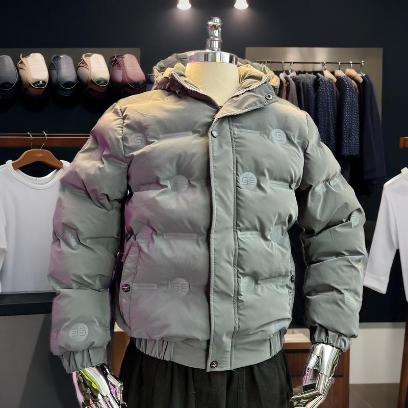   Mẫu Mới  Áo Khoác Phao Nam Áo Phao Nam Mùa Đông 3 Lớp Dày Dặn In Chữ Dập Nổi Kiểu Dáng Trẻ Trung 