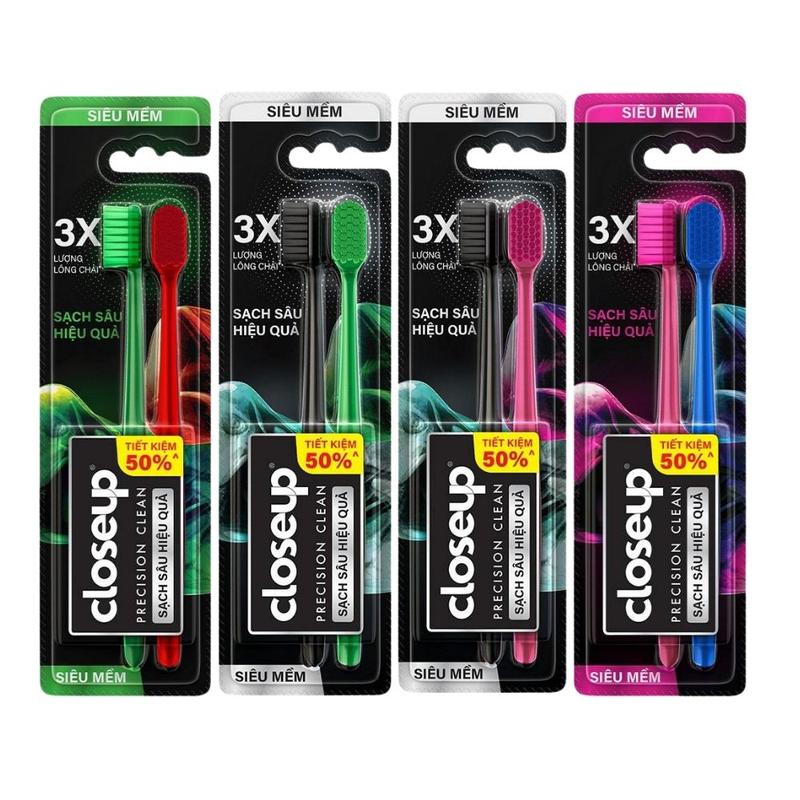  AEONESHOP Combo 2 Lô 2 Bàn Chải Đánh Răng Sạch Sâu Hiệu Quả Closeup Precision Clean Giao Màu Ngẫu Nhiên 