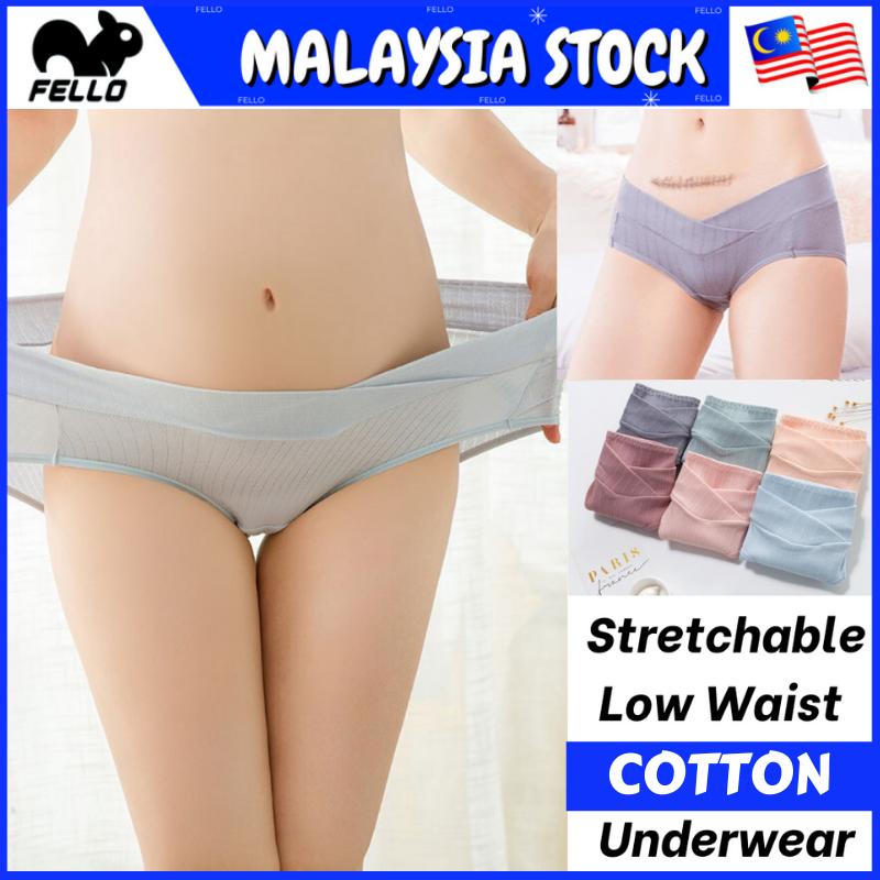 (READY STOCK KL) (1PC/3PCS) Women Lady Maternity Pregnant 100% Cotton Normal Or C-Section Pregnant Low Waist Panty Underwear Panties Seluar Dalam Mengandung 0