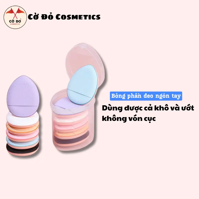 Mút Trang Điểm, Kích Thước Nhỏ, Đệm Khí Ngón Tay Cái, Thích Hợp Để Sử Dụng Ướt Và Khô, Thích Hợp Cho Kem Nền Dạng Lỏng, Không Hấp Thụ Bột, Mút Đầu Ngón Tay