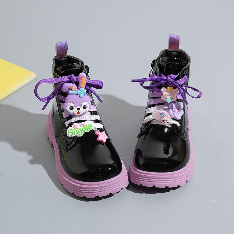 Product Introduction of Children's Leather Boots Rubber Low Tube Flat Bottom Fashion Boots 3 Years Old PU Leather Sewing Line 15