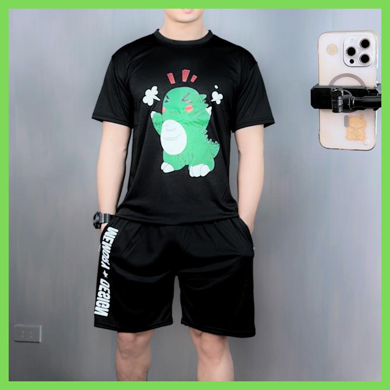 Bộ quần thể thao thun hè SIZE 33 -> 120kg in 2D BA LỖ ĐEN chất liệu thun lạnh co dãn 4 chiều thoáng mát bền đẹp không bai xù 5